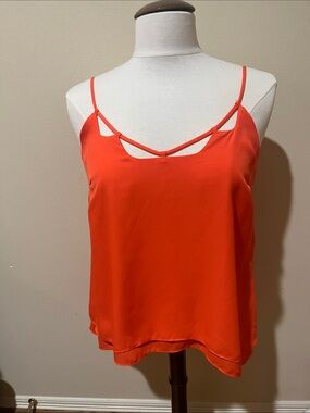 Gianni Bini Orange Strappy Cutout Cami